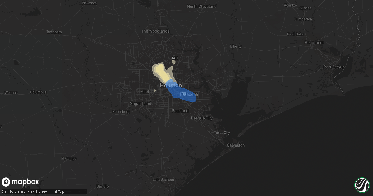 Hail map in South Houston, TX on August 28, 2019