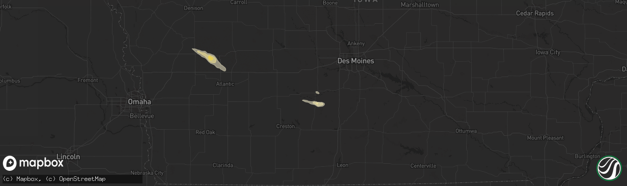 Hail map in Winterset, IA on August 28, 2019