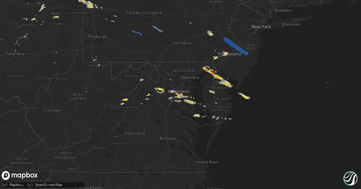 Hail map on August 28, 2020