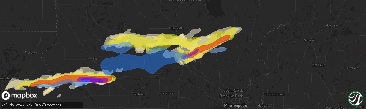 Hail map in Sartell, MN on August 28, 2021