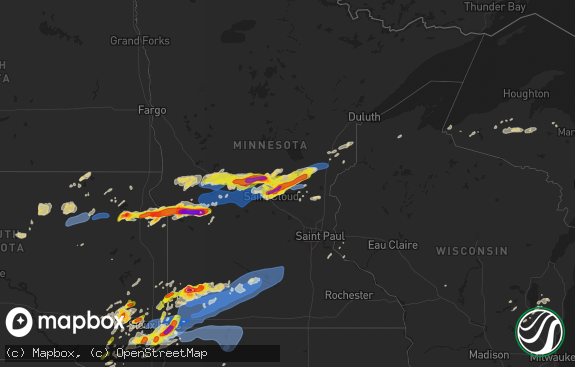 Hail map preview on 08-28-2021