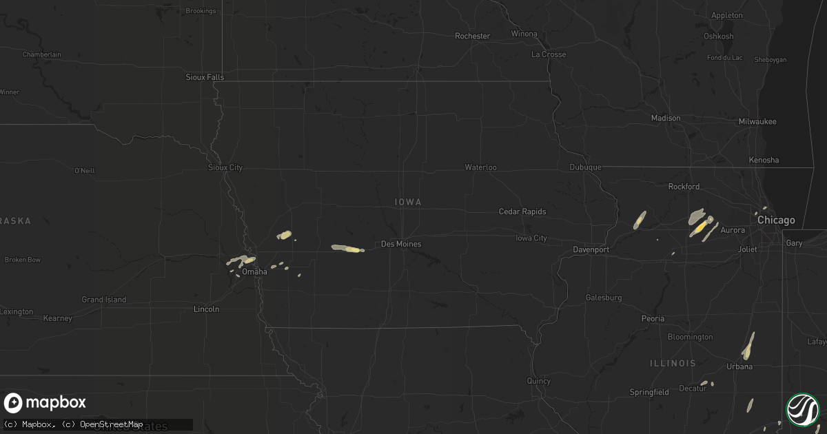 Hail map in Iowa on August 28, 2022