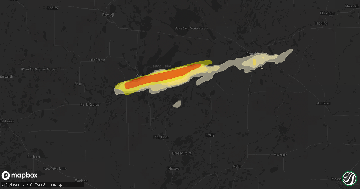 Hail map in Longville, MN on August 28, 2022