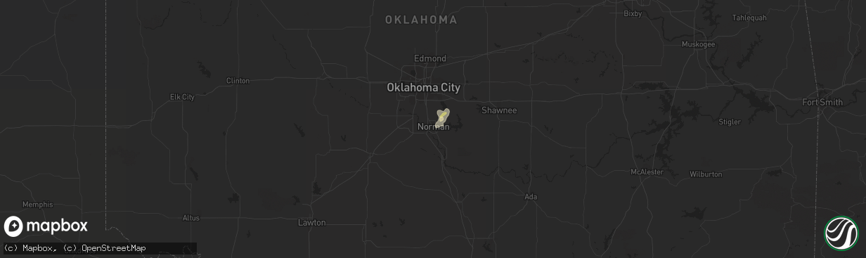 Hail map in Norman, OK on August 28, 2022