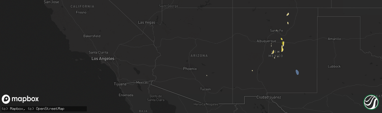 Hail map in Arizona on August 28, 2023