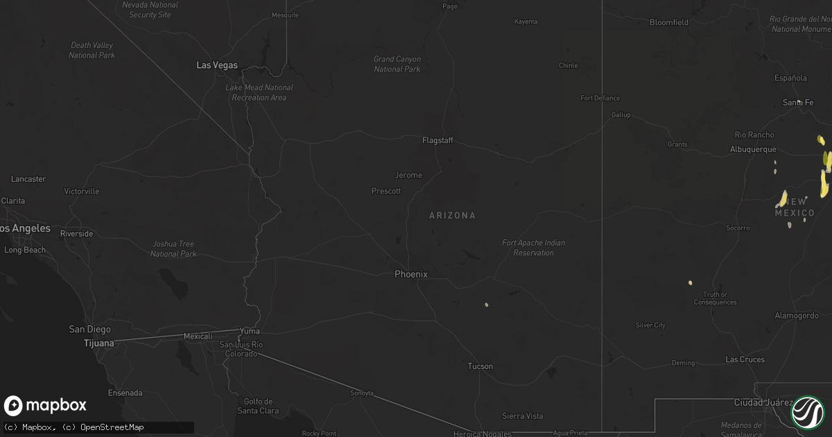 Hail map in Arizona on August 28, 2023