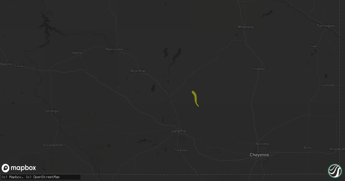 Hail map in Bosler, WY on August 28, 2023