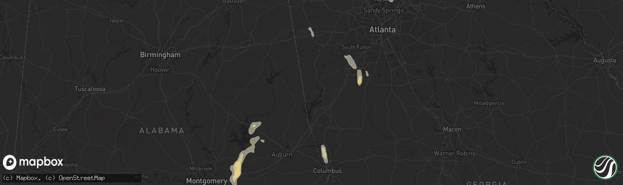 Hail map in Bremen, GA on August 28, 2023