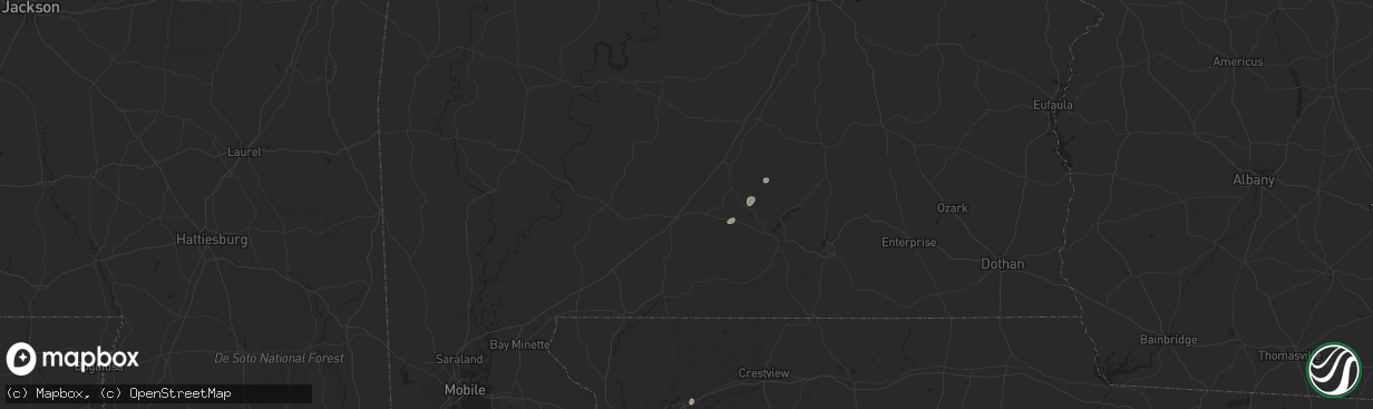 Hail map in Evergreen, AL on August 28, 2023