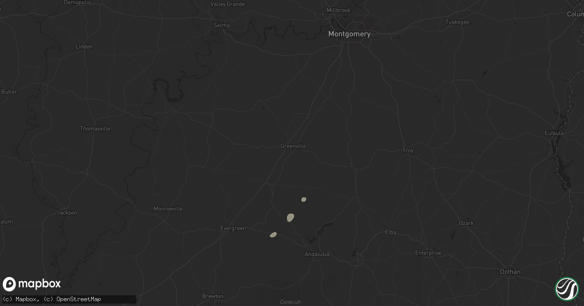 Hail map in Greenville, AL on August 28, 2023
