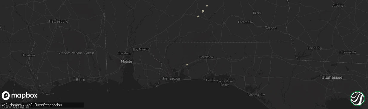 Hail map in Milton, FL on August 28, 2023