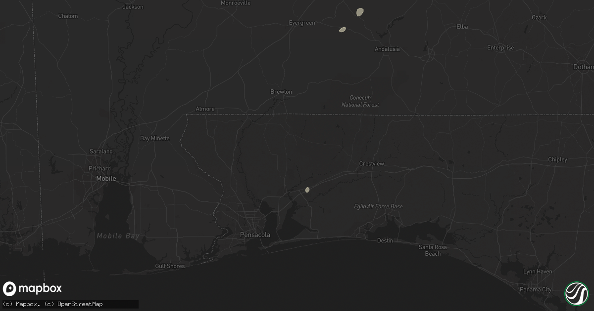 Hail map in Milton, FL on August 28, 2023