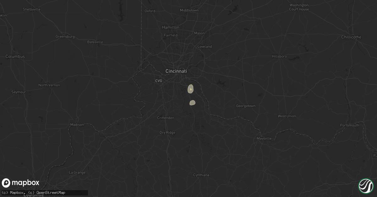 Hail map in Alexandria, KY on August 28, 2024