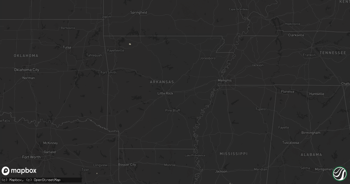 Hail map in Arkansas on August 28, 2024