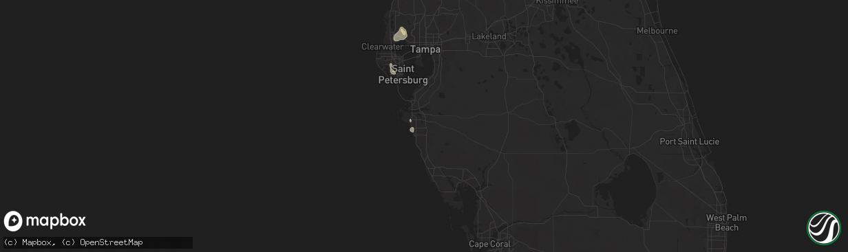 Hail map in Bradenton, FL on August 28, 2024