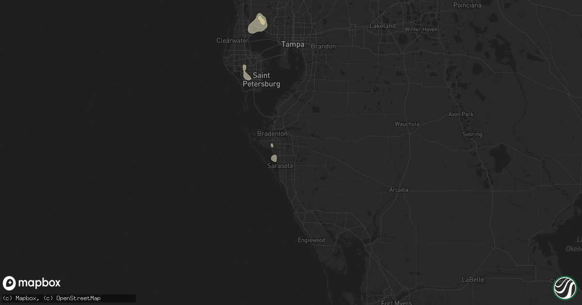 Hail map in Bradenton, FL on August 28, 2024