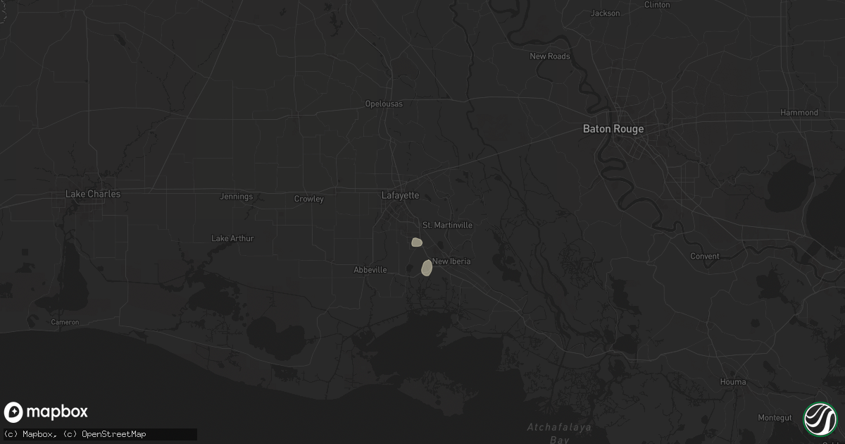 Hail map in Broussard, LA on August 28, 2024