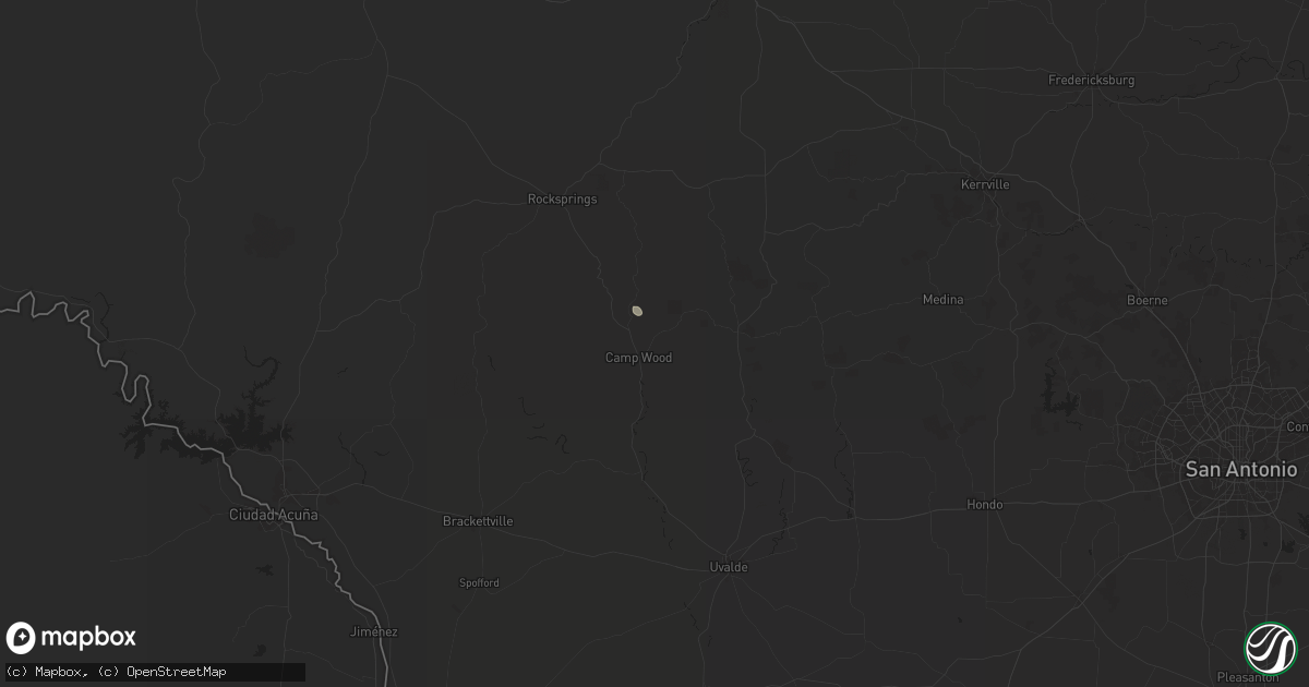 Hail map in Camp Wood, TX on August 28, 2024
