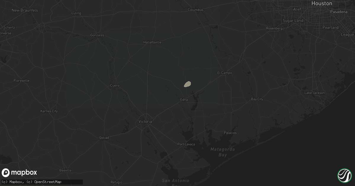 Hail map in Edna, TX on August 28, 2024