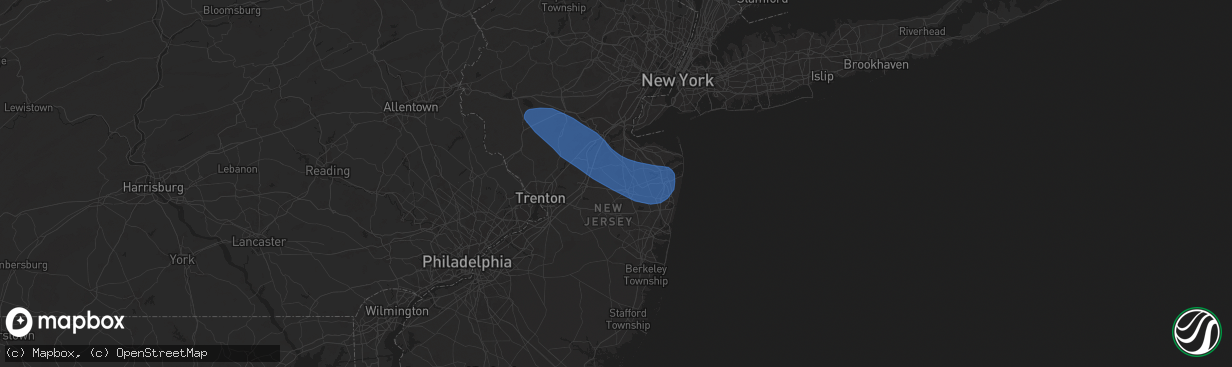 Hail map in Englishtown, NJ on August 28, 2024