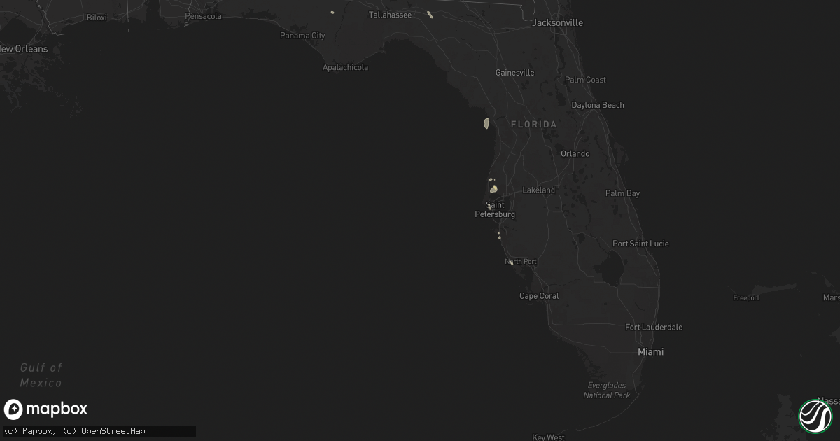 Hail map in Florida on August 28, 2024
