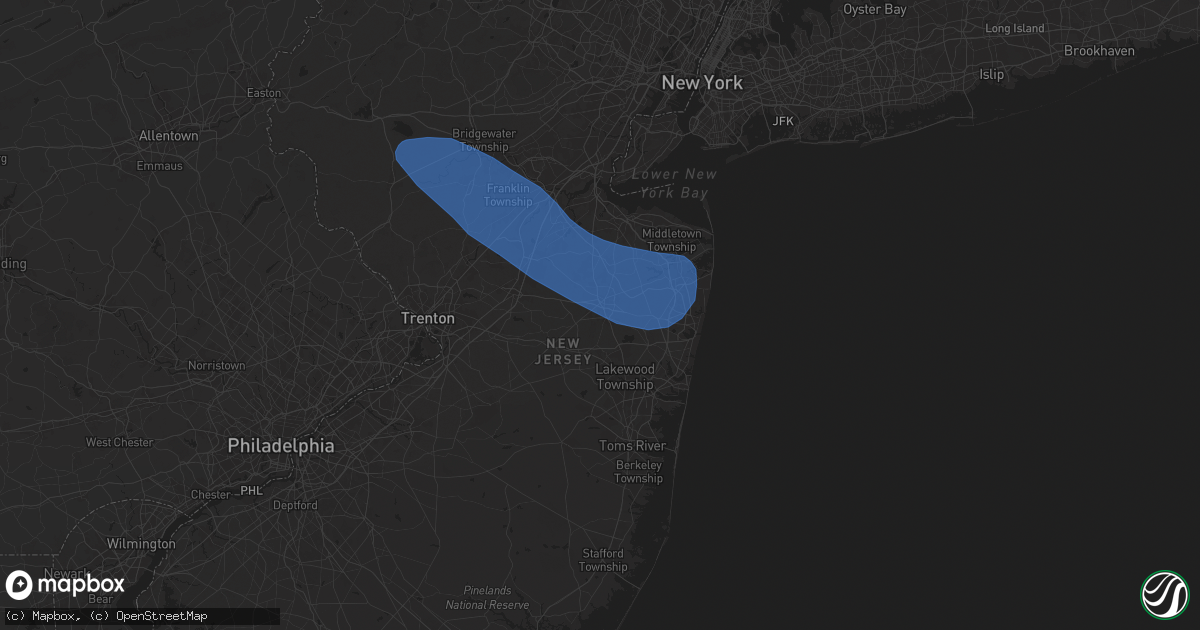 Hail map in Freehold, NJ on August 28, 2024