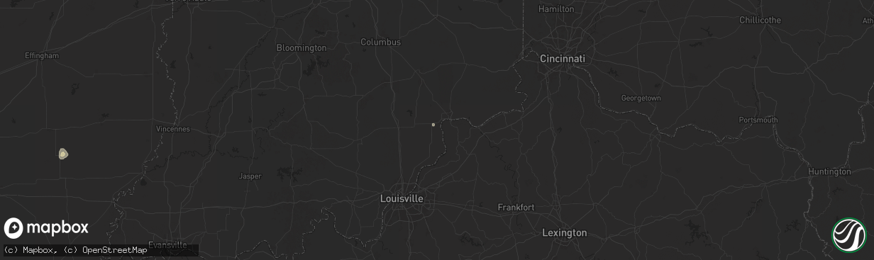 Hail map in Hanover, IN on August 28, 2024