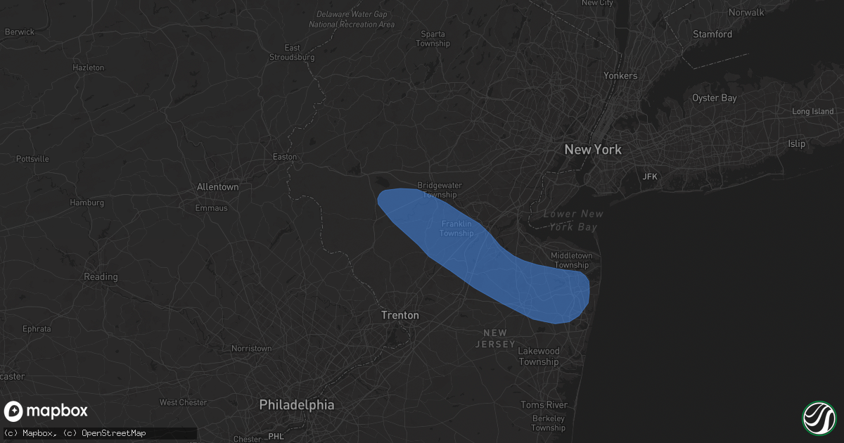 Hail map in Hillsborough, NJ on August 28, 2024