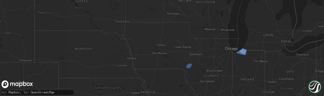 Hail map in Iowa on August 28, 2024