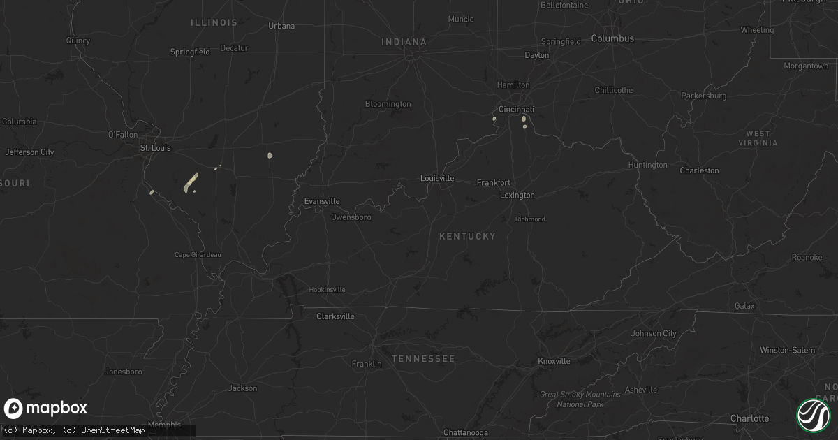 Hail map in Kentucky on August 28, 2024