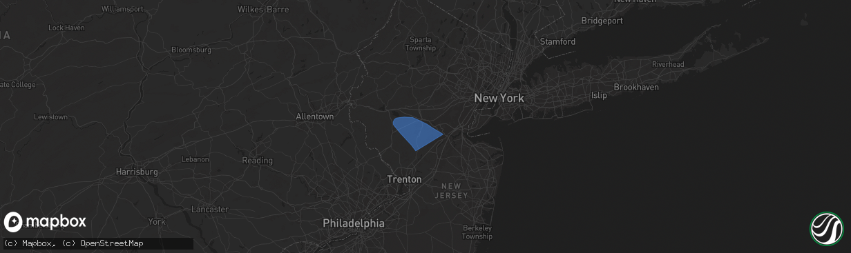 Hail map in Manville, NJ on August 28, 2024