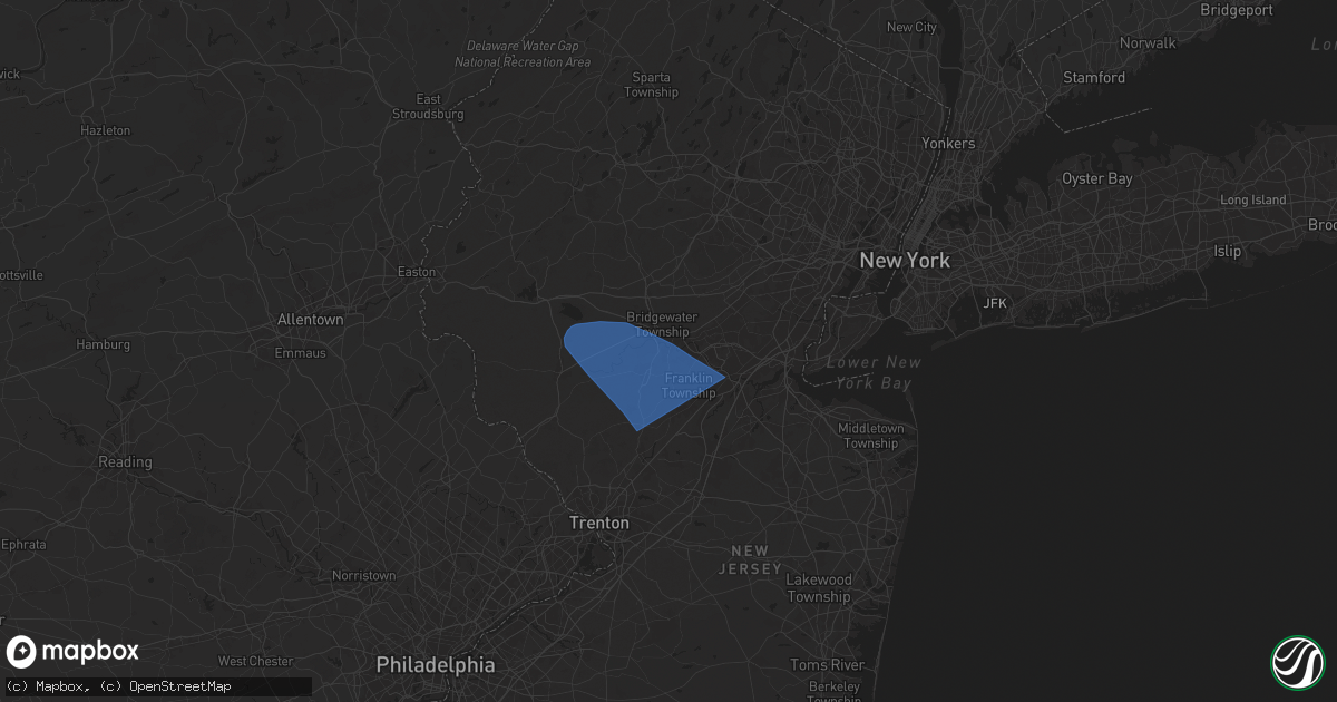 Hail map in Manville, NJ on August 28, 2024