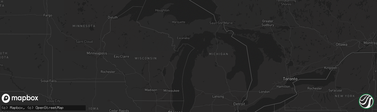 Hail map in Michigan on August 28, 2024