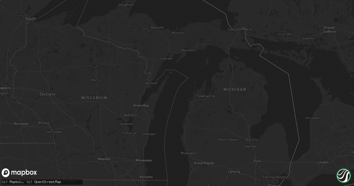 Hail map in Michigan on August 28, 2024
