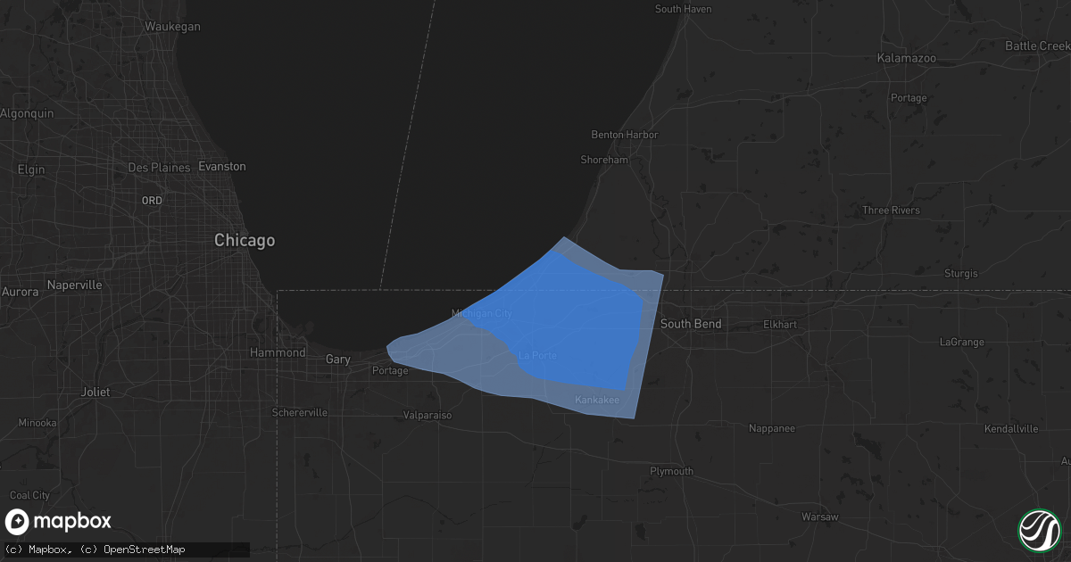 Hail map in New Buffalo, MI on August 28, 2024
