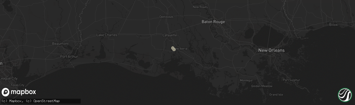 Hail map in New Iberia, LA on August 28, 2024