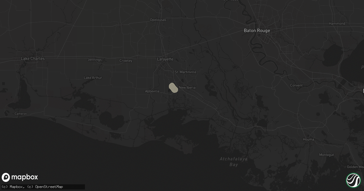 Hail map in New Iberia, LA on August 28, 2024
