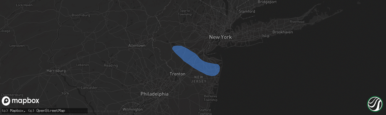 Hail map in North Brunswick, NJ on August 28, 2024