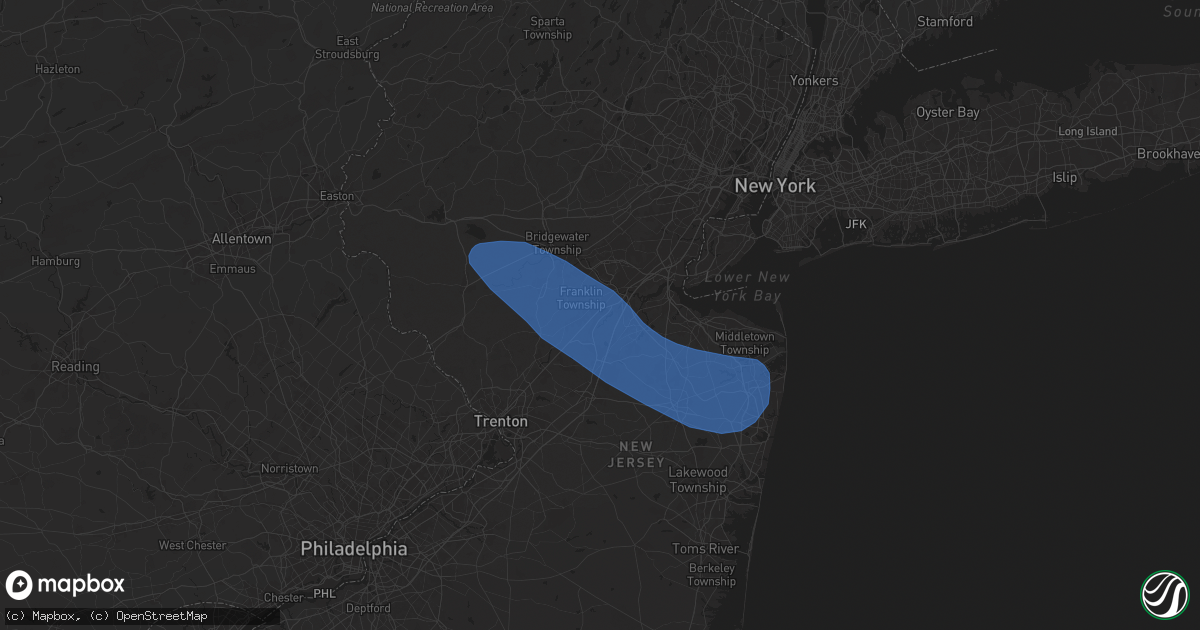 Hail map in North Brunswick, NJ on August 28, 2024