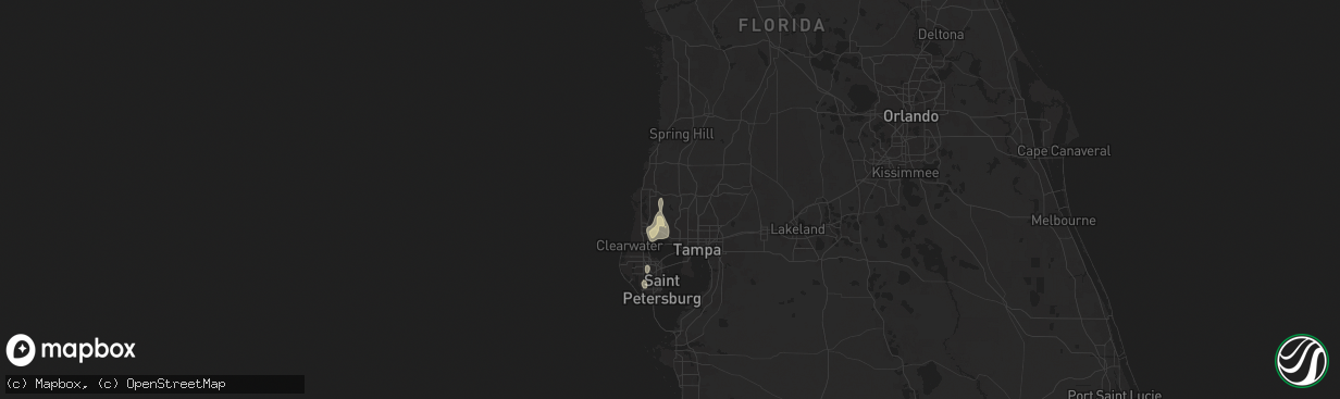 Hail map in Odessa, FL on August 28, 2024