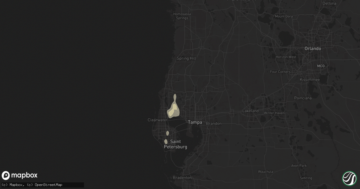 Hail map in Odessa, FL on August 28, 2024