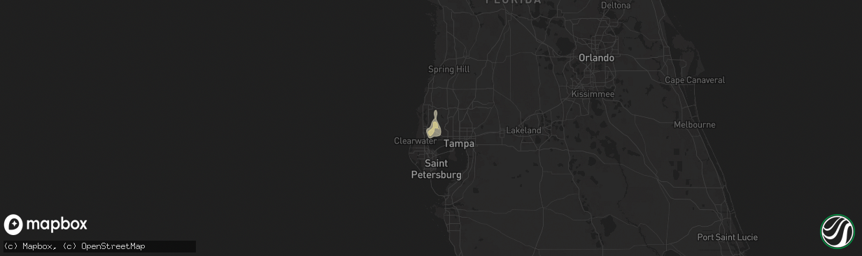 Hail map in Oldsmar, FL on August 28, 2024