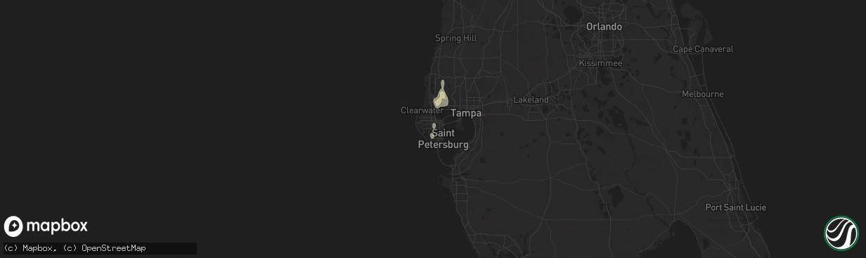 Hail map in Pinellas Park, FL on August 28, 2024