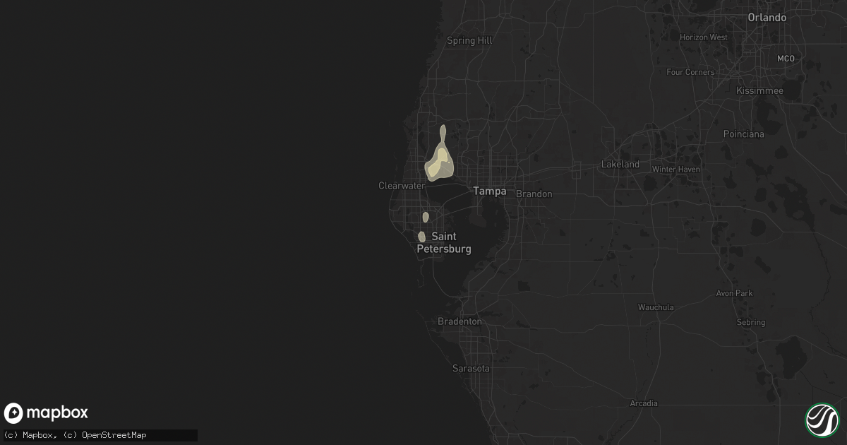 Hail map in Pinellas Park, FL on August 28, 2024