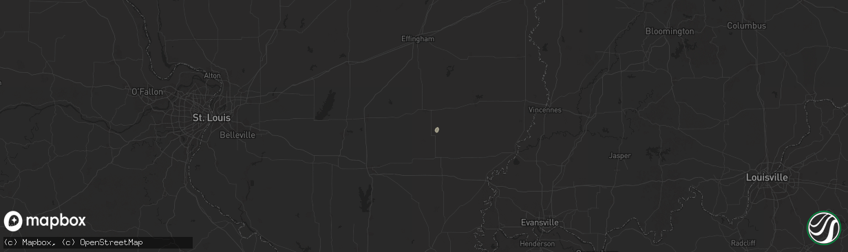 Hail map in Rinard, IL on August 28, 2024