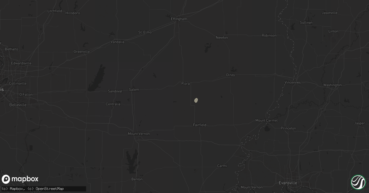 Hail map in Rinard, IL on August 28, 2024