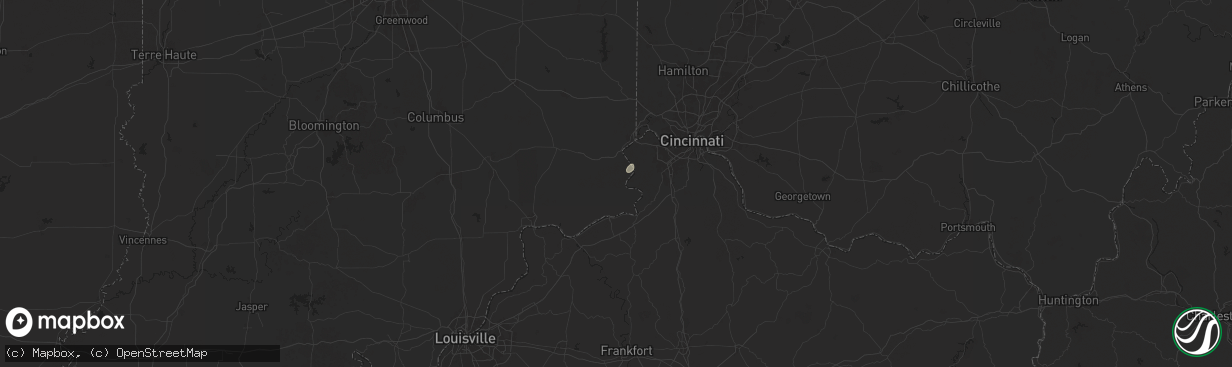 Hail map in Rising Sun, IN on August 28, 2024