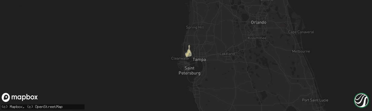 Hail map in Safety Harbor, FL on August 28, 2024