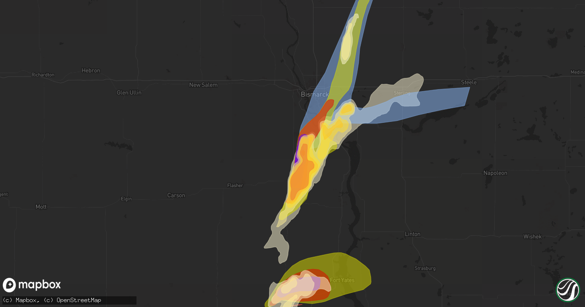 Hail map in Saint Anthony, ND on August 28, 2024