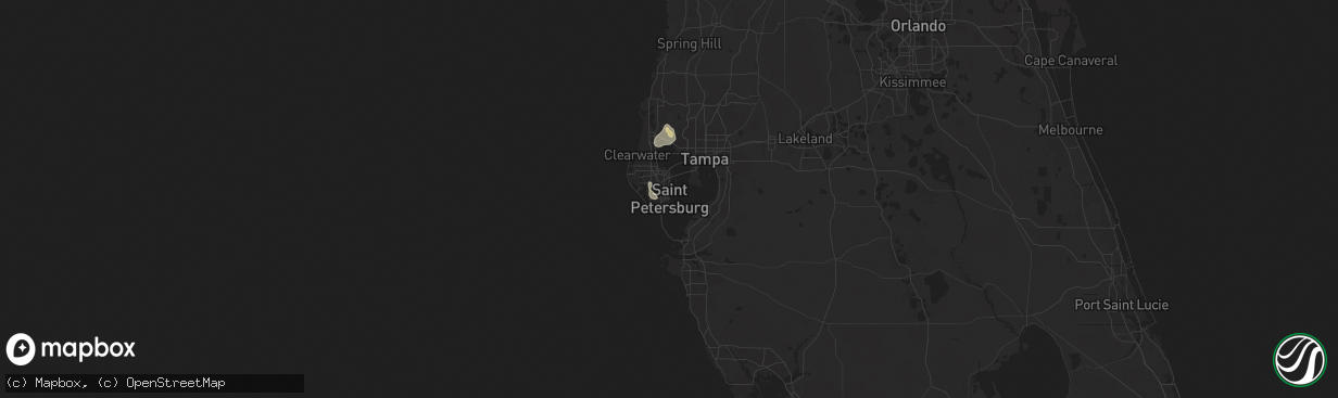 Hail map in Saint Petersburg, FL on August 28, 2024